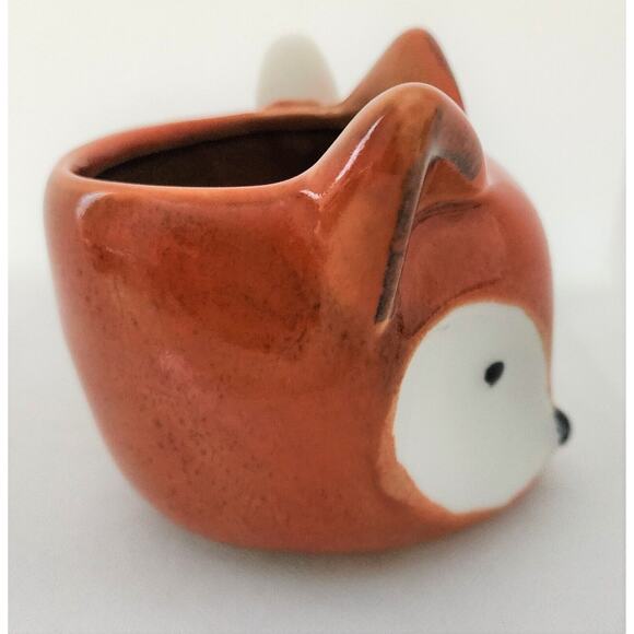 MUG/CUP-STREAMLINE-Fox Face-Tail for Handle-Orange-White-Unique - Picture 3 of 10